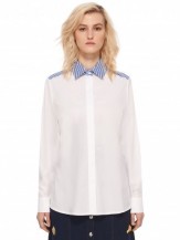 ETRE CECILE Blue collar white shirt 